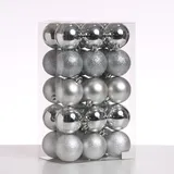 MARELIDA Christbaumkugeln Weihnachtskugeln bruchfest 6cm silber 30 Stück