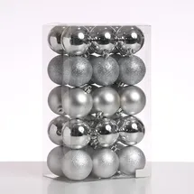 MARELIDA Christbaumkugeln Weihnachtskugeln bruchfest 6cm silber 30 Stück