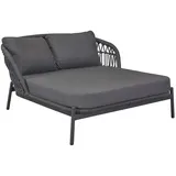 dasmöbelwerk Doppelliege Doppelliege Balu Gartenliege Sonnenliege Daybed Rope Anthrazit grau