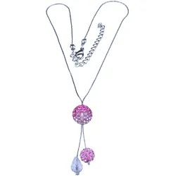 Kette mit Anhänger "Valea", Damen, Gr. one size, Metall, rosa, COLLEZIONE ALESSANDRO, elegant, Halsketten, mit Strasskugeln