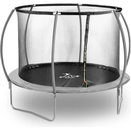 Gymrex Gartentrampolin 305 x 180 cm inkl. Sicherheitsnetz Schwarz/Grau
