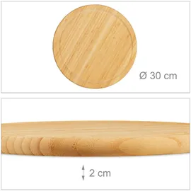 Relaxdays Frühstücksbrettchen Bambus 6-tlg. 30 cm Braun