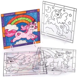 Einhorn Sonnenfänger-Set  (pro Set 4) Bastelsets