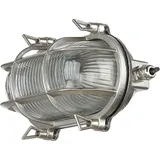 Licht-Erlebnisse Außenwandleuchte Messing Glas B:21 cm E27 IP64 silber