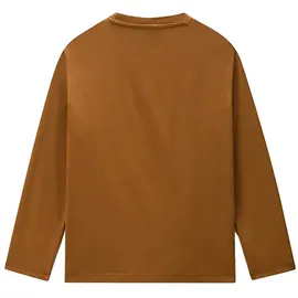 Napapijri New Box Logo Langarm-T-Shirt Braun 10