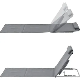 [en.casa] Donostia Gartenliege 143 x 48 x 0 cm Dunkelgrau