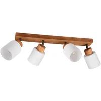 Trio Reality Leuchten Strahler Assam R81114030, Holz naturbelassen, Glas