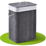 Juskys Bambus Wäschekorb Curly 72 Liter Grau