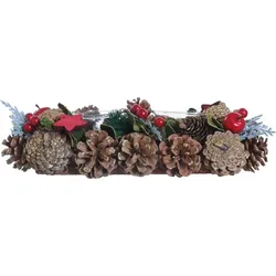 WDMT Weihnachts-Teelichthalter | 13 x 9 x 30 cm | Teelichthalter Weihnachtsstück | Weihnachtsdekoration Kerzenhalter | Rot
