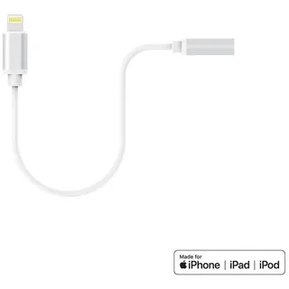 Xlayer 214355 Audio-Kabel 3.5mm Lightning auf 3,5 mm AUX MFI-zertifiziert, Weiß
