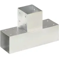 vidaXL Pfostenverbinder T-Form 91 x 91 mm Grau/Metall