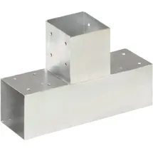 vidaXL Pfostenverbinder T-Form 91 x 91 mm Grau/Metall