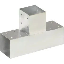 vidaXL Pfostenverbinder T-Form 91 x 91 mm Grau/Metall