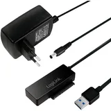 Logilink AU0050 USB 3.0 auf SATA 3G/6G Adapter mit an/aus Schalter Schwarz