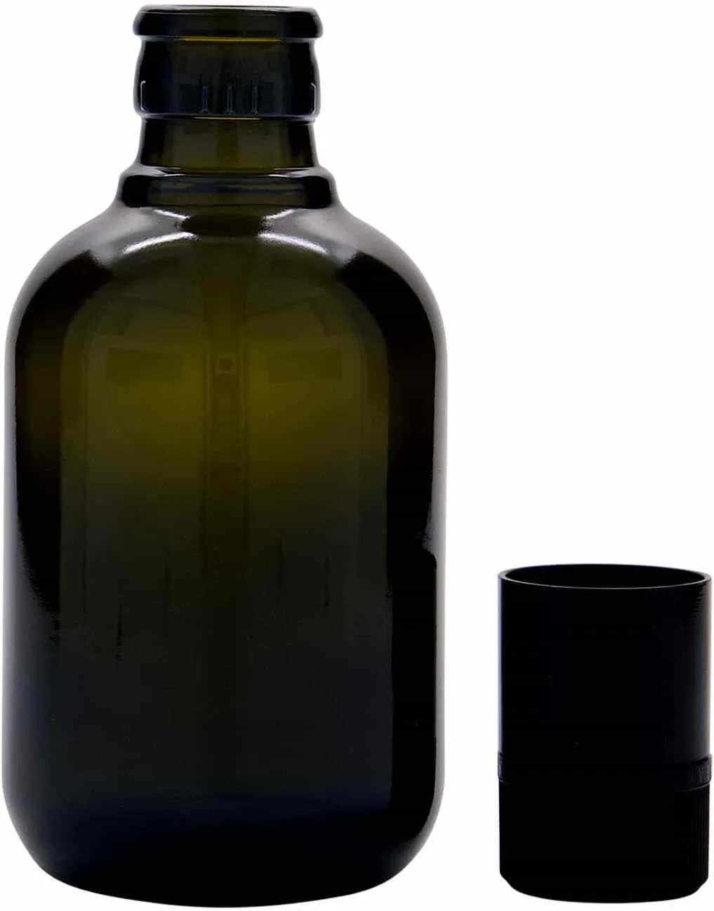250 ml Bottiglia olio/aceto 'Biolio', vetro, verde antico, imboccatura: DOP