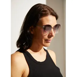 LASCANA Sonnenbrille LASCANA, Damen, silber (silberfarben), Sonnenbrillen Sonnenbrille, modische Sonnenbrille mit großen Gläsern, Damenbrille, Sonnenschutz