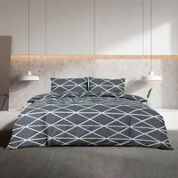 VidaXL Bettwäsche-Set Grau 135x200 cm Baumwolle