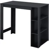 [en.casa] Bartisch Danderyd 120x60x106 cm mit 3 Ablagefächern Schwarz