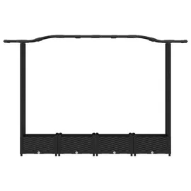 vidaXL Hochbeet mit Rankgitter und Dach 207 x 40 x 126 cm Schwarz