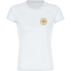 multifanshop Damen T-Shirt - Deutschland - Adler Retro Gold - Druck gold metallic - Frauen