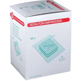 NOBAMED SCHLITZKOMPRESSE AUS MULL 7.5x7.5cm 12fach steril 40x2 st