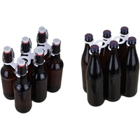 Ravary® Sixpack Halter | Flaschenträger Männerhandtasche Bierträger | Reise Bier Flasche Getränkehalter (Weiß, 2er Set Bügelflaschen + Standardflaschen)