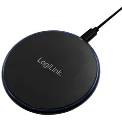 LogiLink Kabelloses Ladegerät 10W mit Fast Wireless Charging kabelloses Laden für Qi-fähigen Geräte