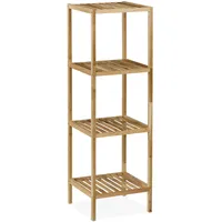 Relaxdays Badregal Walnuss, HBT 113x35,5x35,5 cm, 4 Ablagen, quadratisch,