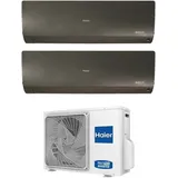 Haier - dual split inverter klimagerät serie flexis plus black 9+9 mit 2u50s2sm1fa r-32 wi-fi integrated farbe schwarz 9000+9000