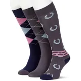 HKM Cardiff Reitsocke 3 Paar Grau/Blau M
