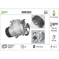 VALEO 699383 Kompressor, Klimaanlage VALEO CORE-FLEX