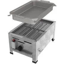 ChattenGlut Gasbräter 1-flammig 4,5 kW 340 x 530 x 270 cm Edelstahl inkl. Rost und Pfanne