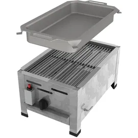 ChattenGlut Gasbräter 1-flammig 4,5 kW 340 x 530 x 270 cm Edelstahl inkl. Rost und Pfanne