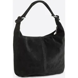 Beuteltasche HEINE, Damen, Gr. B/H/T: 39cm x 49cm x 2cm, schwarz, Leder, unifarben, Taschen