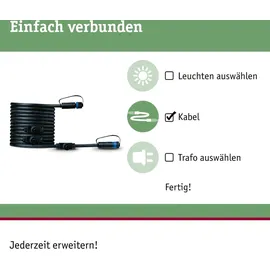 Paulmann Plug & Shine Kabel 5m 4 Ausgänge IP68 Schwarz
