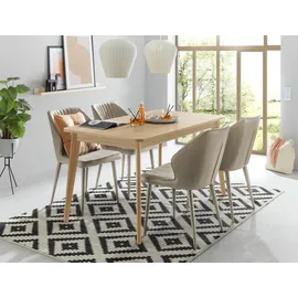 furn.design Esstisch "Isgard" in Scandi Eiche Küchentisch skandinavisch ausziehbar 140 180 cm - Braun