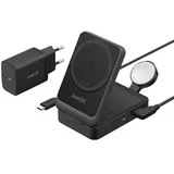 Anker MagGo Kabellose Ladestation (Faltbar 3-in-1) Schwarz