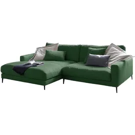 KAWOLA Ecksofa Cara Cord Recamiere links smaragd