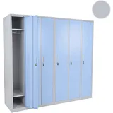 Mendler Schließfach Boston T829, Spind Wertfachschrank Schließfachschrank, Metall 6 Fächer ~ blau