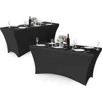 Luxuskollektion Granbest 2er Pack Schwarze 6FT Fitted Spandex Tischdecke