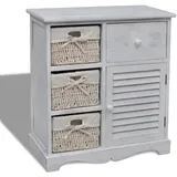 vidaXL Sideboard 3 Körbe  Weiß