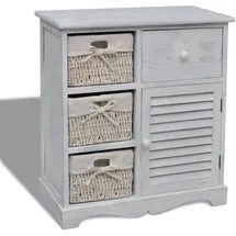 vidaXL Sideboard 3 Körbe  Weiß