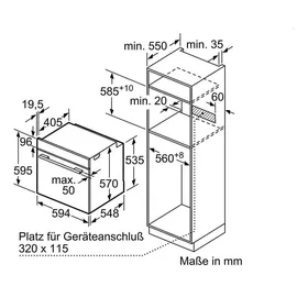 Bosch Einbaubackofen + Glaskeramikkochfeld autark 60 cm Teleskopauszug