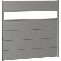 Biohort Sichtschutzelement 150 x 135 cm Quarzgrau Acrylglas 2 St.