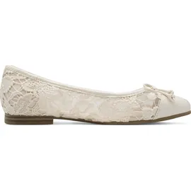 Marco Tozzi Damen Ballerinas weiches Feel Me Fußbett Leder Decksohle Elegante, beige (Cream Comb), 41 EU
