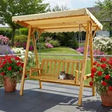 MuCoLa Holz Hollywoodschaukel beige 2-Sitzer