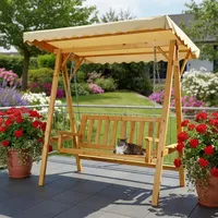 MuCoLa Holz Hollywoodschaukel beige 2-Sitzer