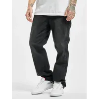 lässige URBAN CLASSICS Herren Jeans Reißverschluss Taschen 370 g/m2 mit Baumwolle Schwarz - 38/32