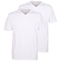 CECEBA Herren American T-Shirt, 2er Pack - V-Ausschnitt, Kurzarm, Baumwolle, uni Weiß XL