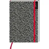 arsEdition myNOTES Notizbuch A5: Black and White Letters: Notebook medium, gepunktet, paginiert | Notizbuch im Buchstaben-Design: Ideal als Journal, Planner oder Tagebuch